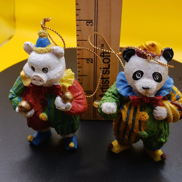Clowns pig & panda bear ornaments multicolor - Picture 8 of 8